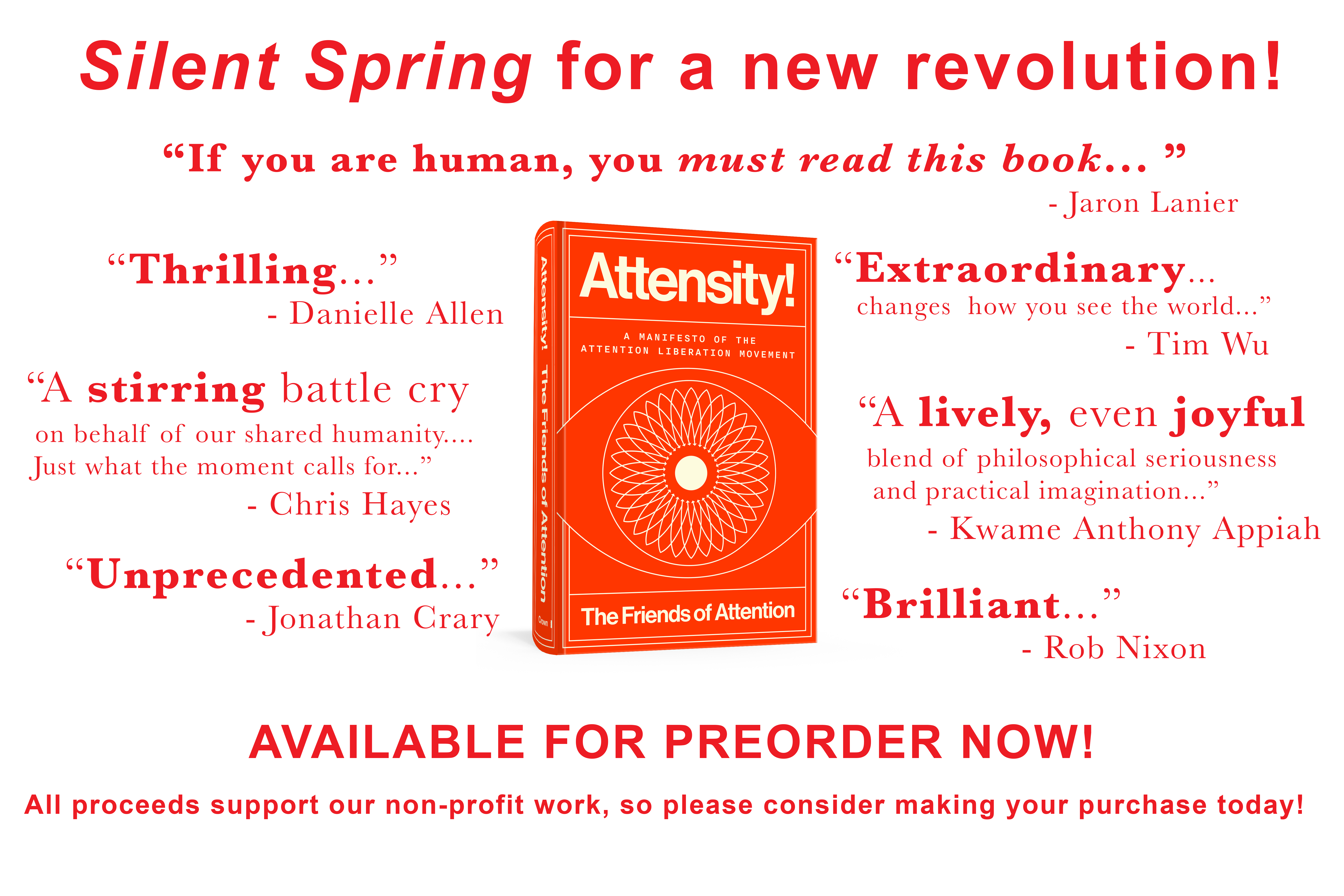 Attensity Book Release Image -- Attensity Book surrounded by blurbs